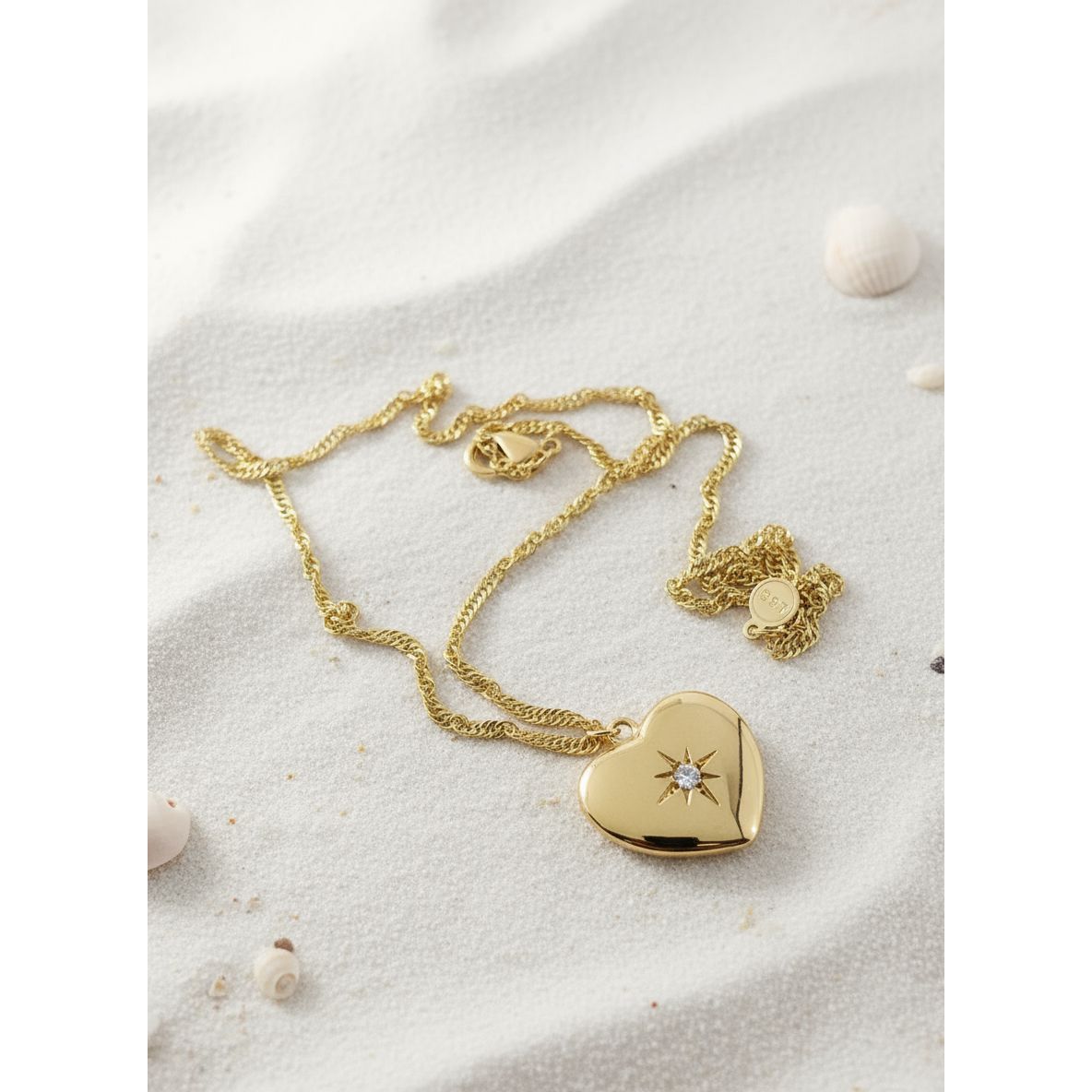 Waterproof Heart 18K Gold Plated Necklace