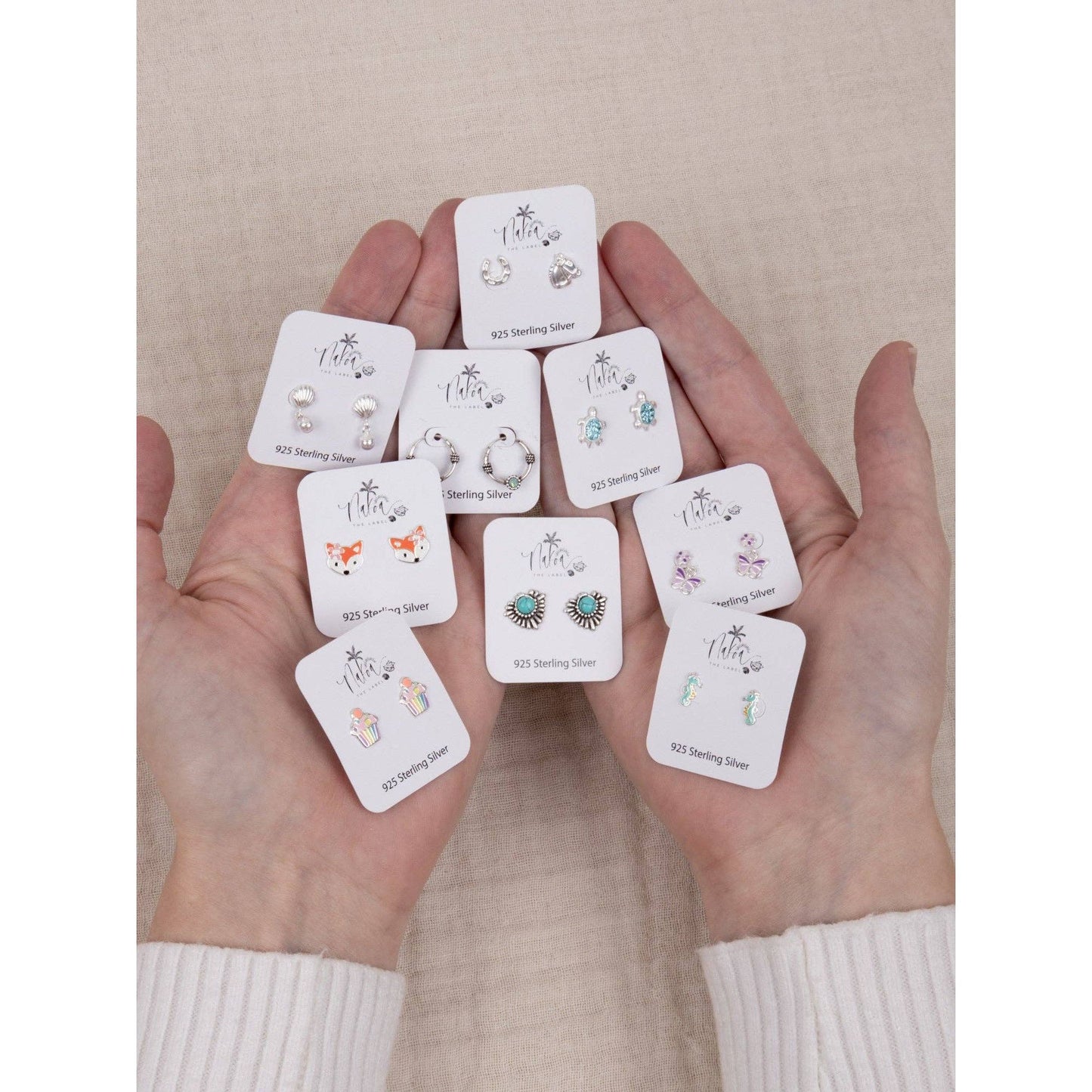 Silver Clam Shell Hook Earrings - Crystal and Epoxy - Pastel