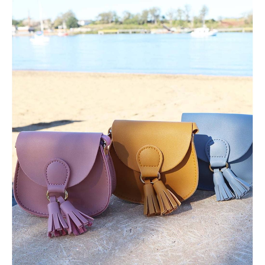 Pink Tassel PU Leather Cross Body and Shoulder Bag