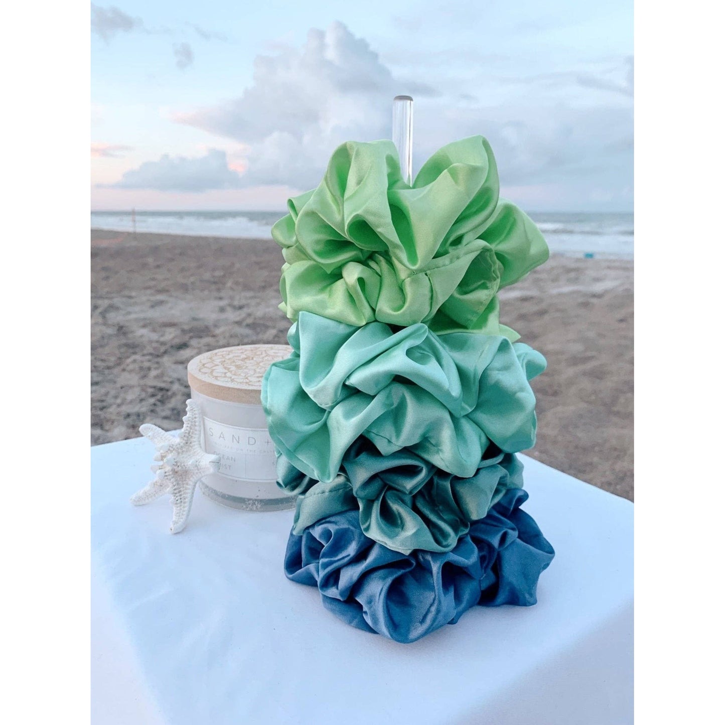 Beyond Scrunchies - SEA FOAM - Mulberry Silk Scrunchie