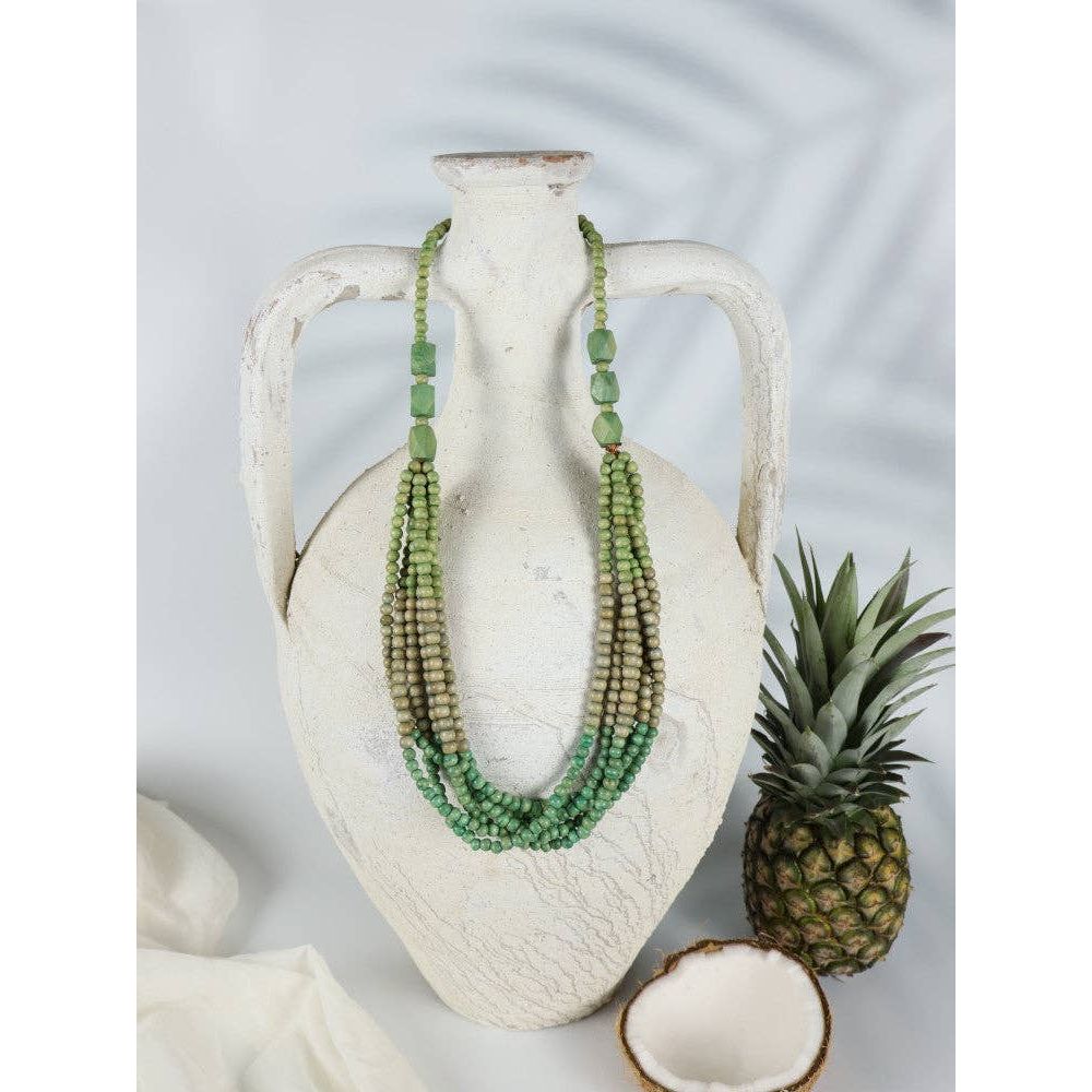 Timber Bead Necklace - Kahului - Pistachio