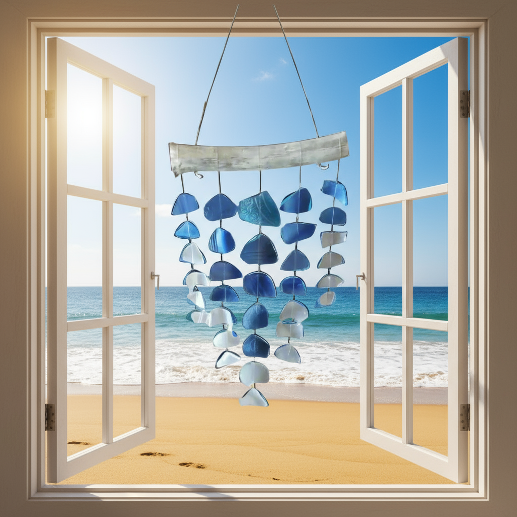 Seaglass Wind Chime Blue