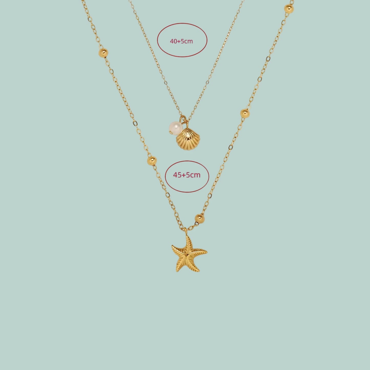 Waterproof Starfish 18K Gold Plated Necklace
