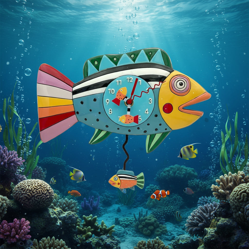 'Rainbow Fish' clock