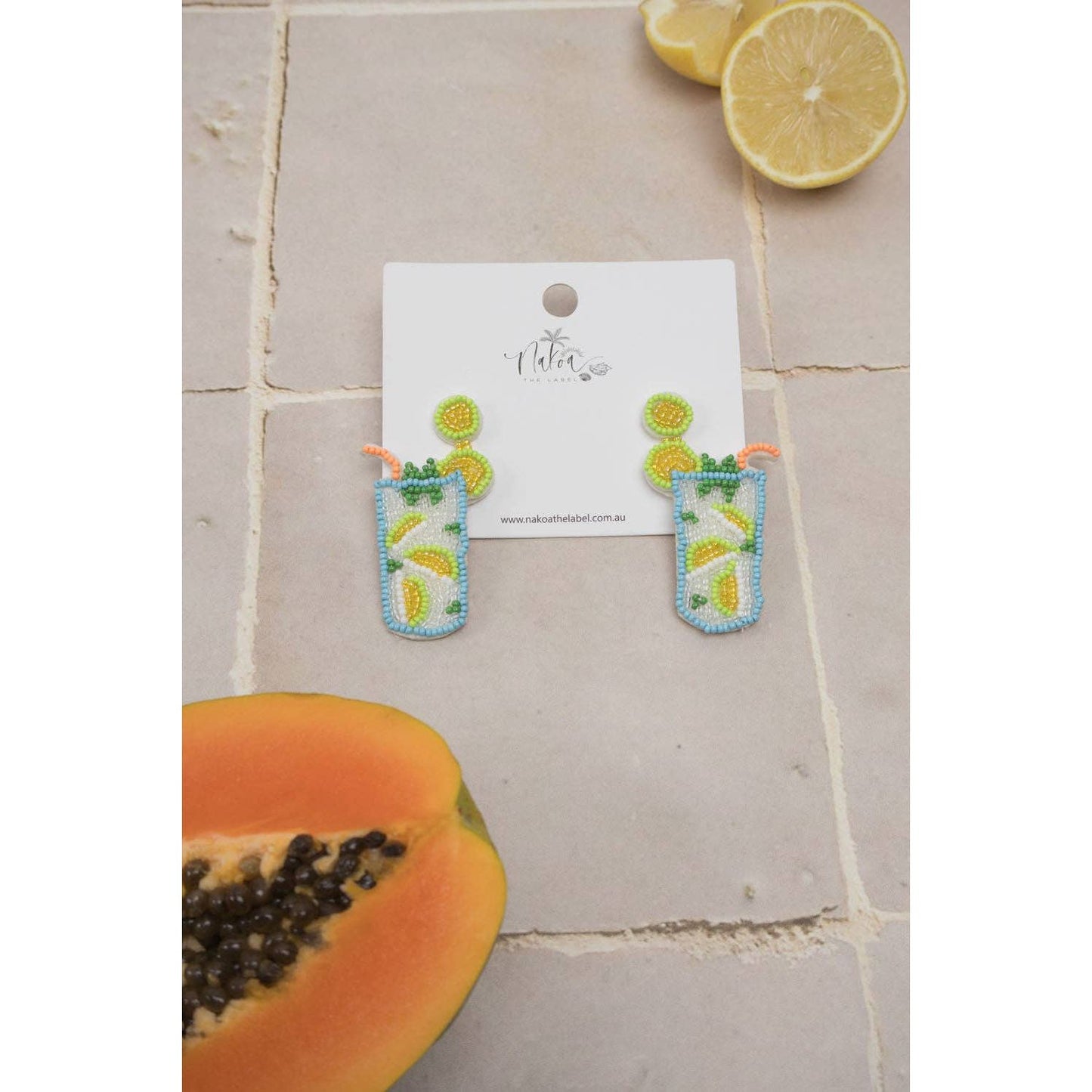 Cocktail Beaded Earrings - Mojito