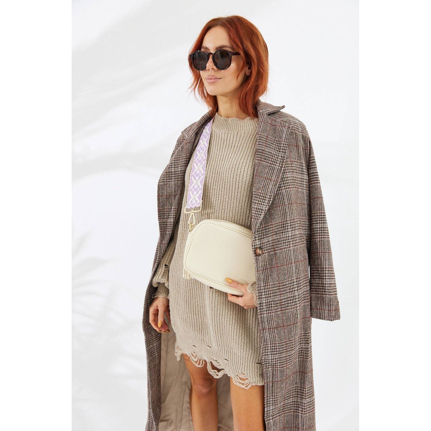 Vegan PU Leather Miami Crossbody - Ivory