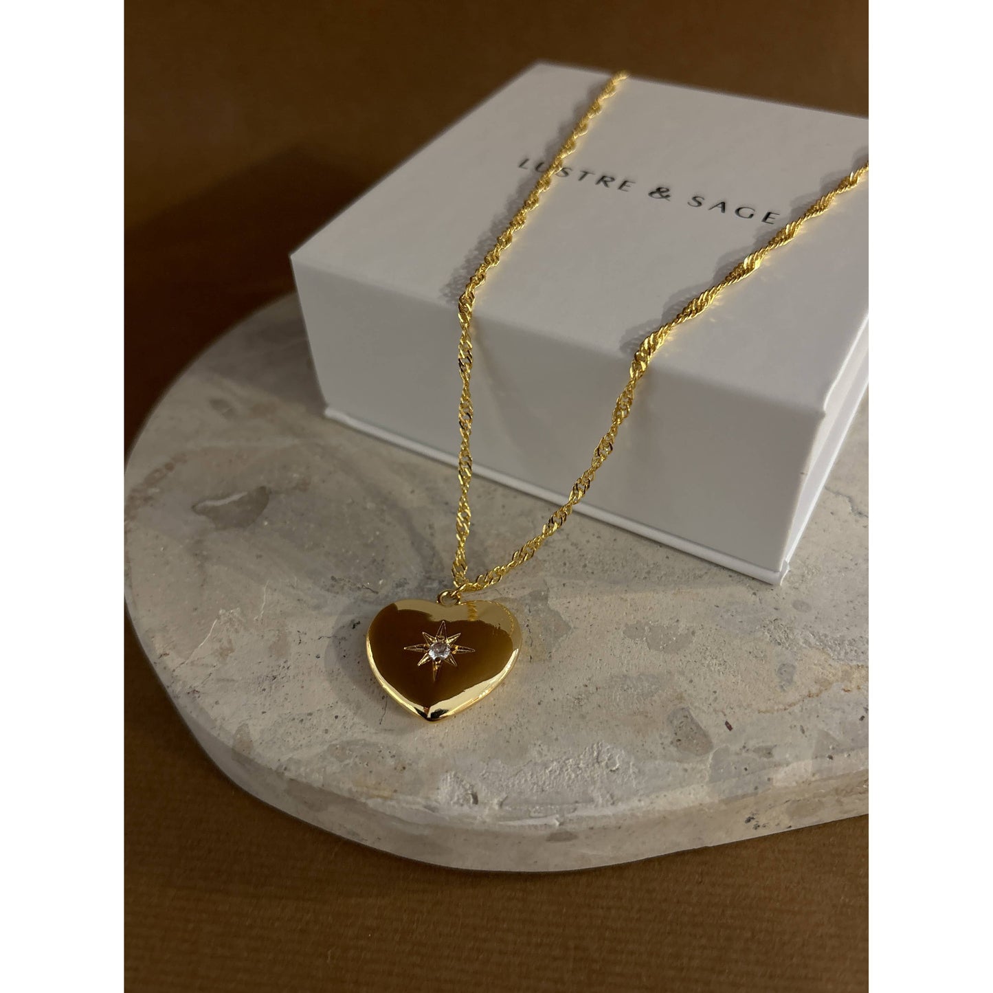Waterproof Heart 18K Gold Plated Necklace