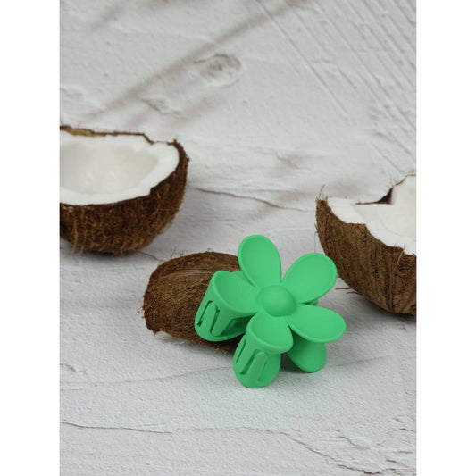 Claw Clip - Flower - Green
