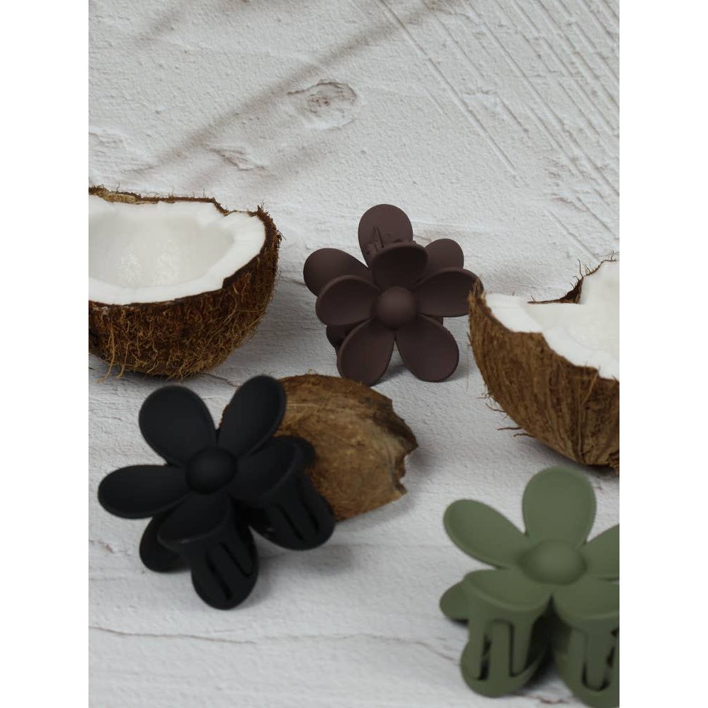 Claw Clip - Flower - Black