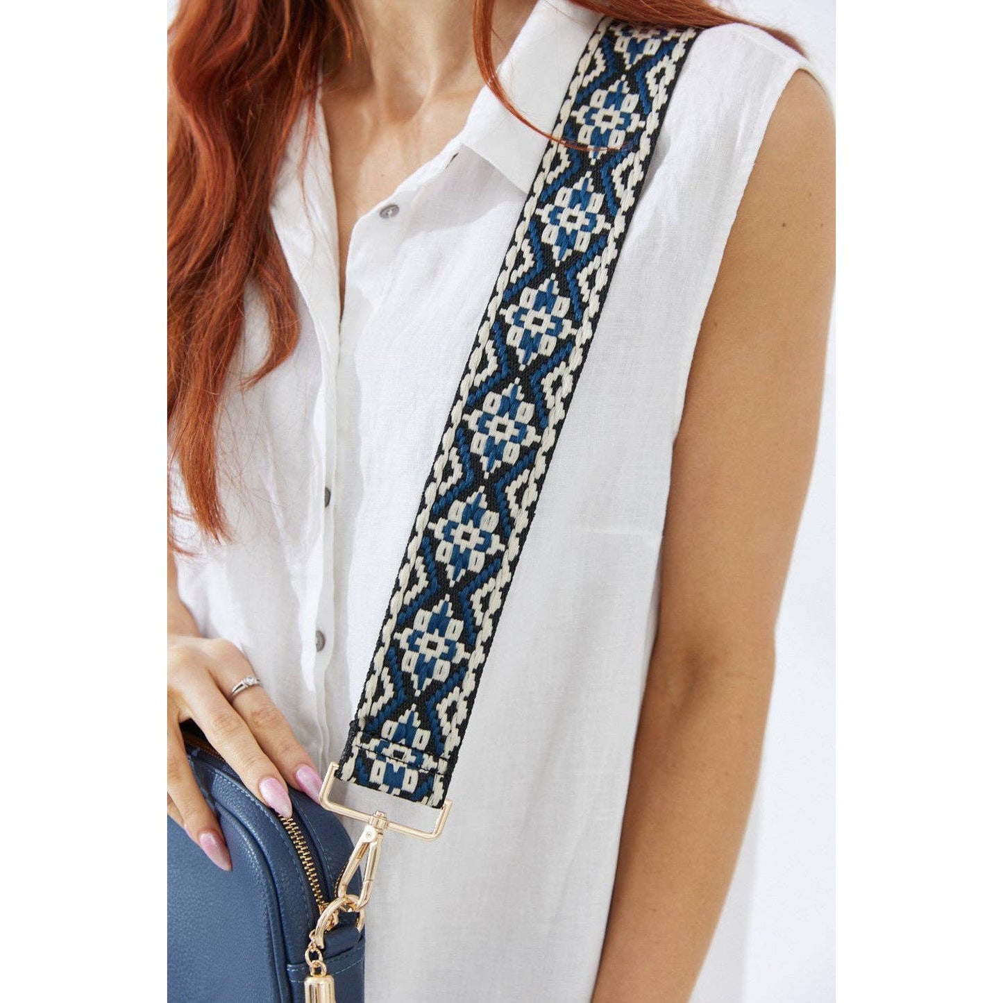 Vegan PU Leather Miami Crossbody - Navy