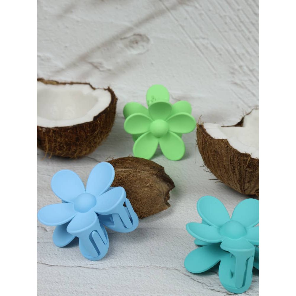 Claw Clip - Flower - Light Blue