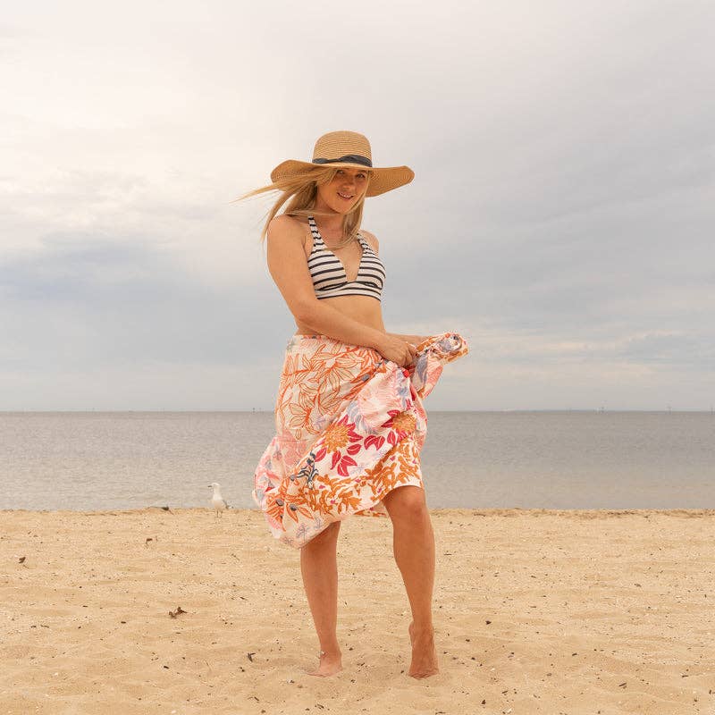 White Cherry Monkey Sarong