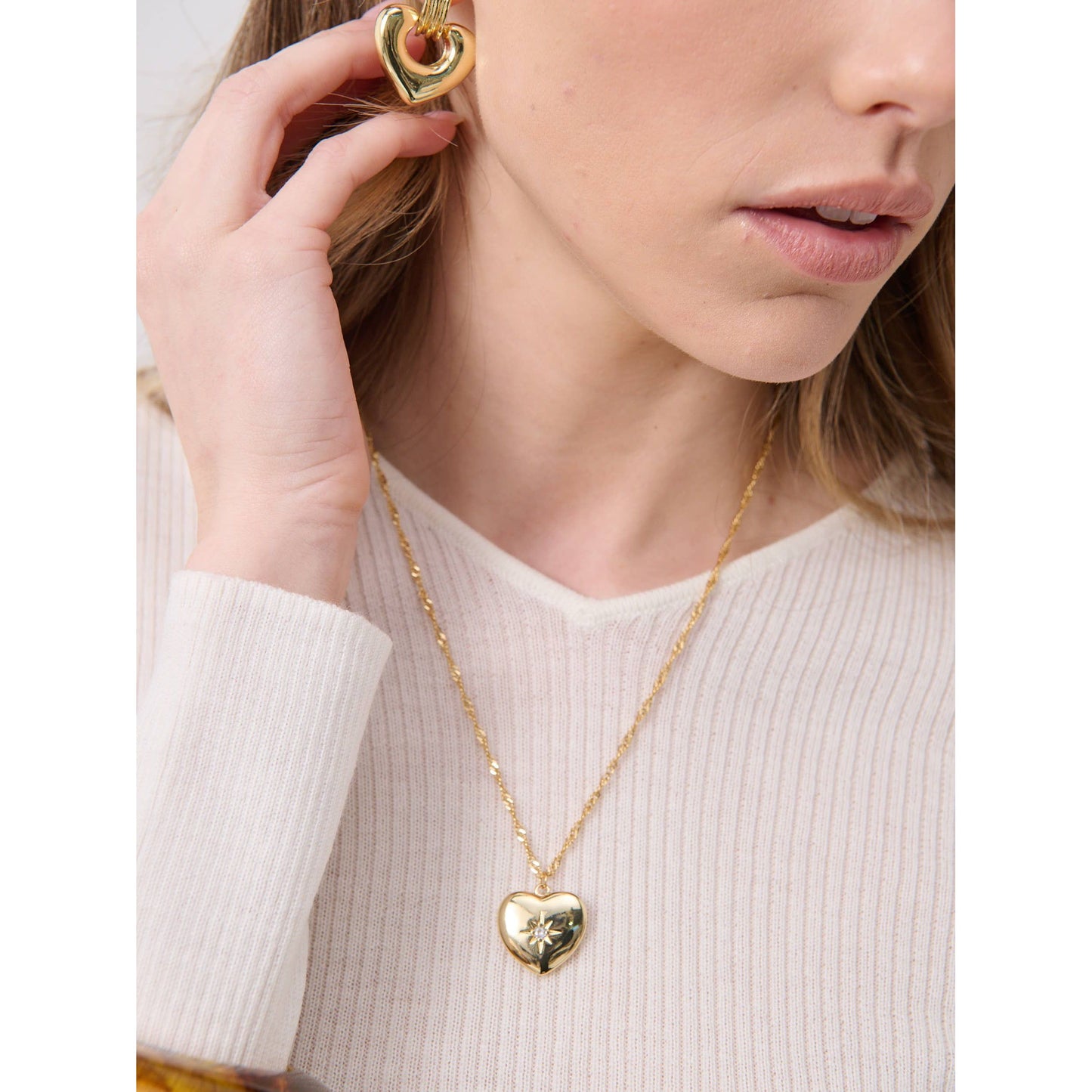 Waterproof Heart 18K Gold Plated Necklace