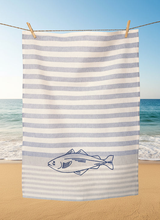 Salmon Tea Towel