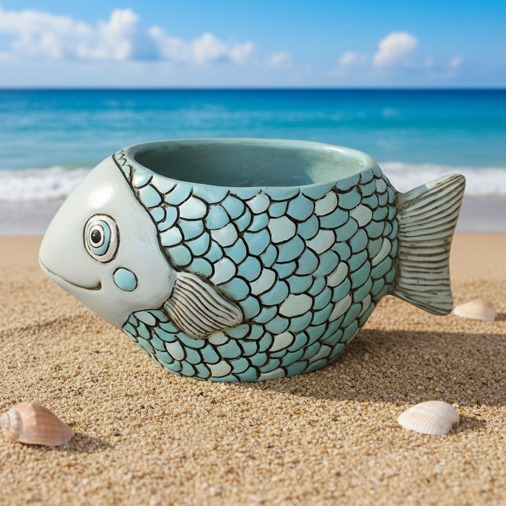 Blue Fish Planter