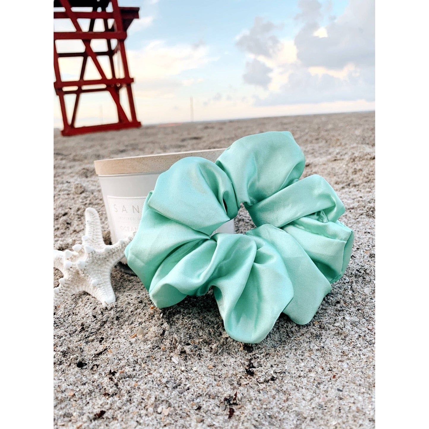 Beyond Scrunchies - SEA FOAM - Mulberry Silk Scrunchie