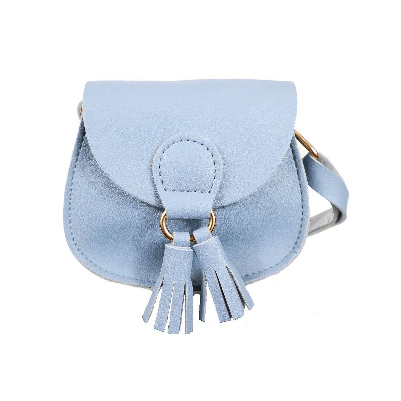 Blue Tassel PU Leather Cross Body and Shoulder Bag