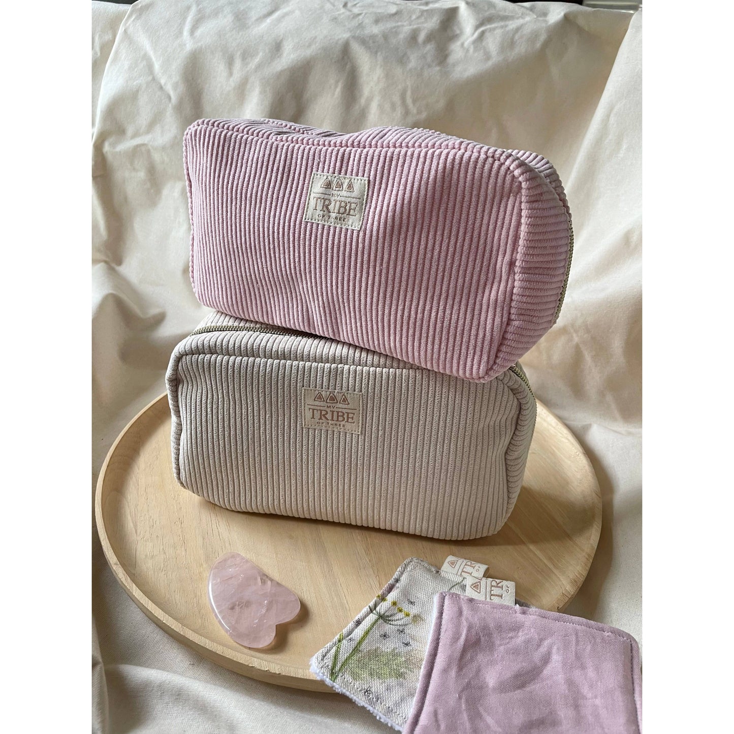 Corduroy Cosmetic Bag: Pink
