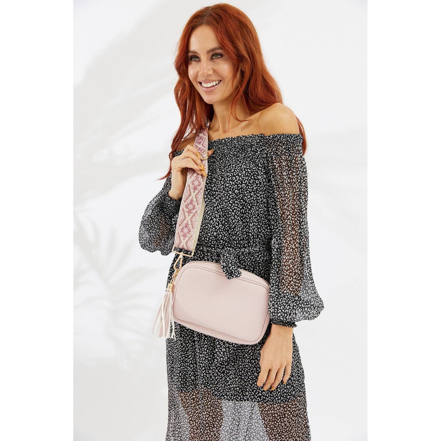 Vegan PU Leather Miami Crossbody - Light Pink