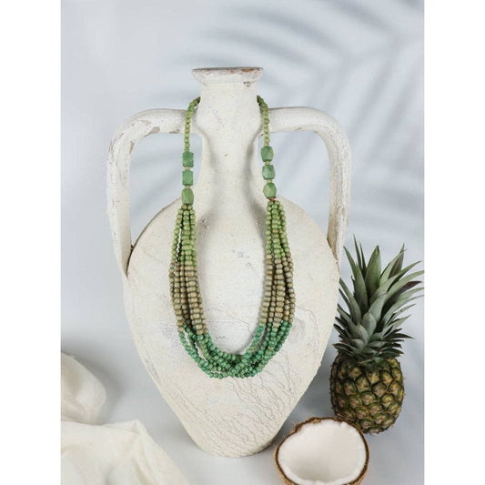 Timber Bead Necklace - Kahului - Pistachio