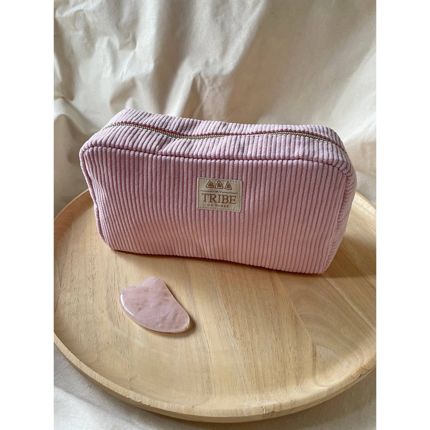 Corduroy Cosmetic Bag: Cream