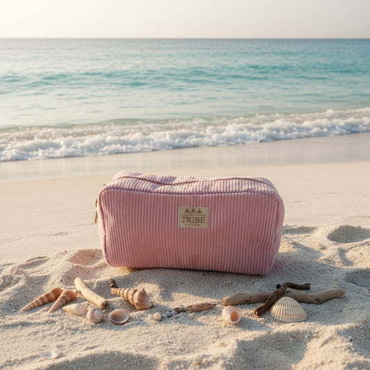 Corduroy Cosmetic Bag: Pink