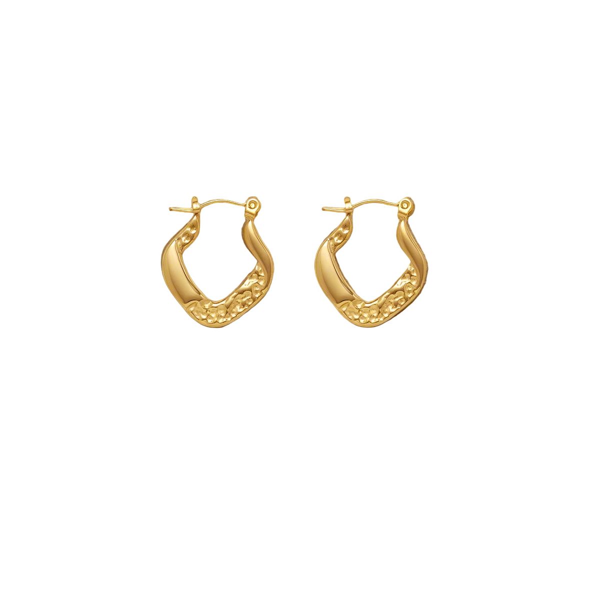 Waterproof 18K Gold Plated Stainless Steel Earrings - Vintage Hoop