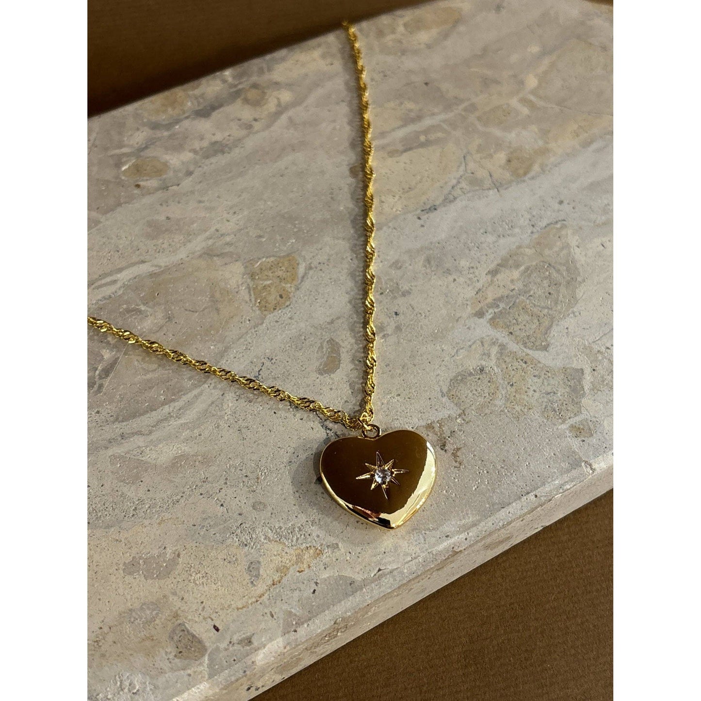 Waterproof Heart 18K Gold Plated Necklace
