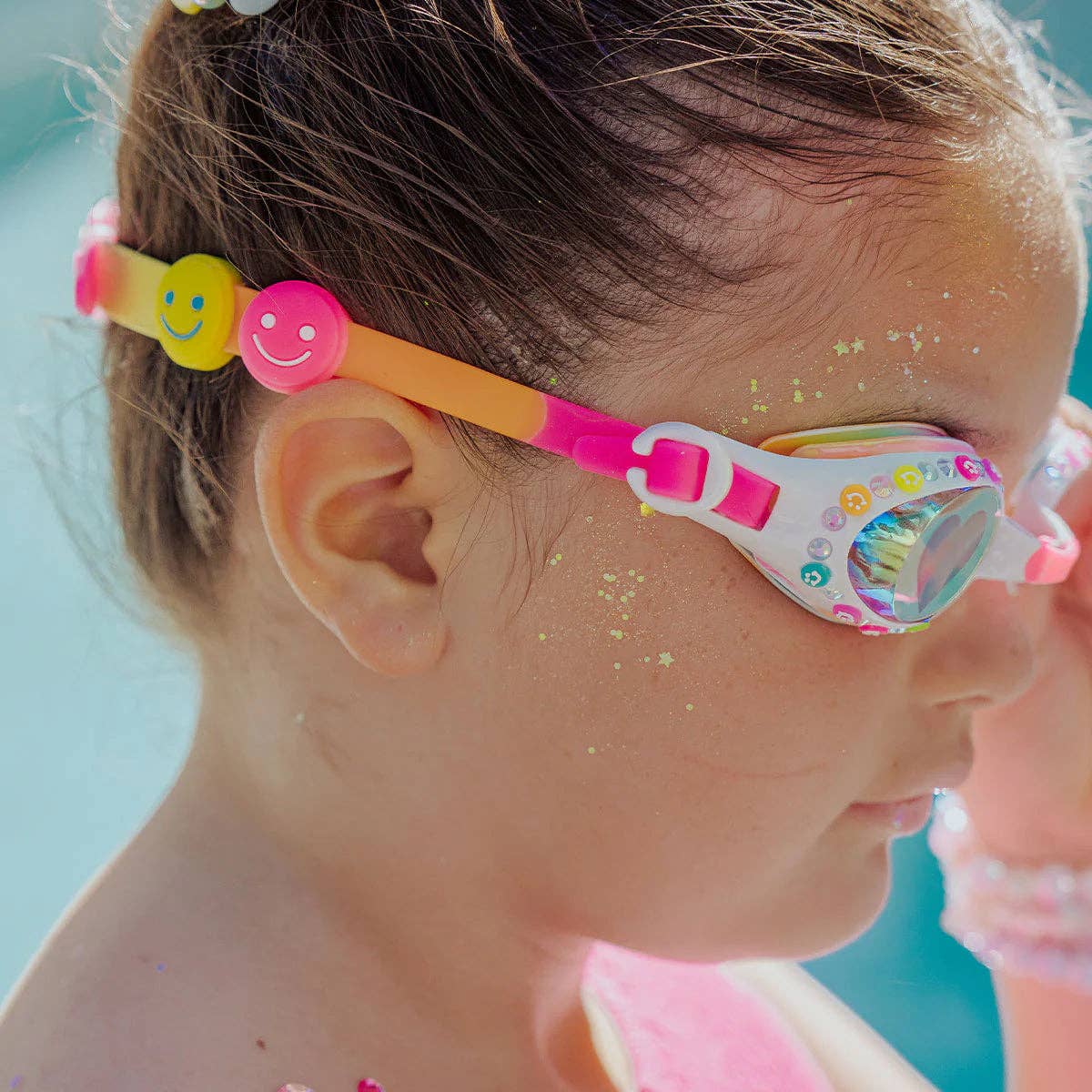 Smile Positively Pink Swim Goggles