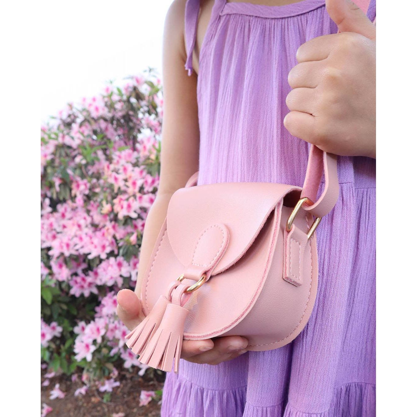 Pink Tassel PU Leather Cross Body and Shoulder Bag