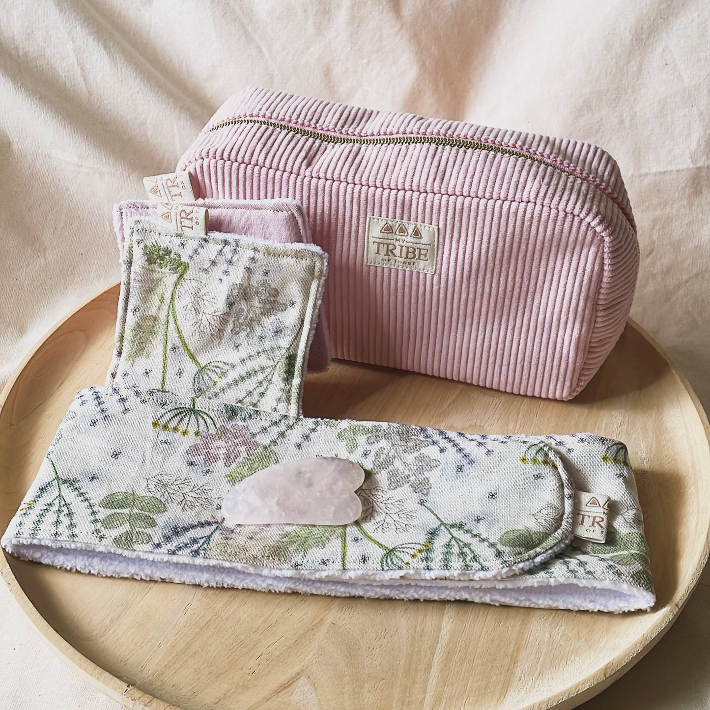 Corduroy Cosmetic Bag: Cream