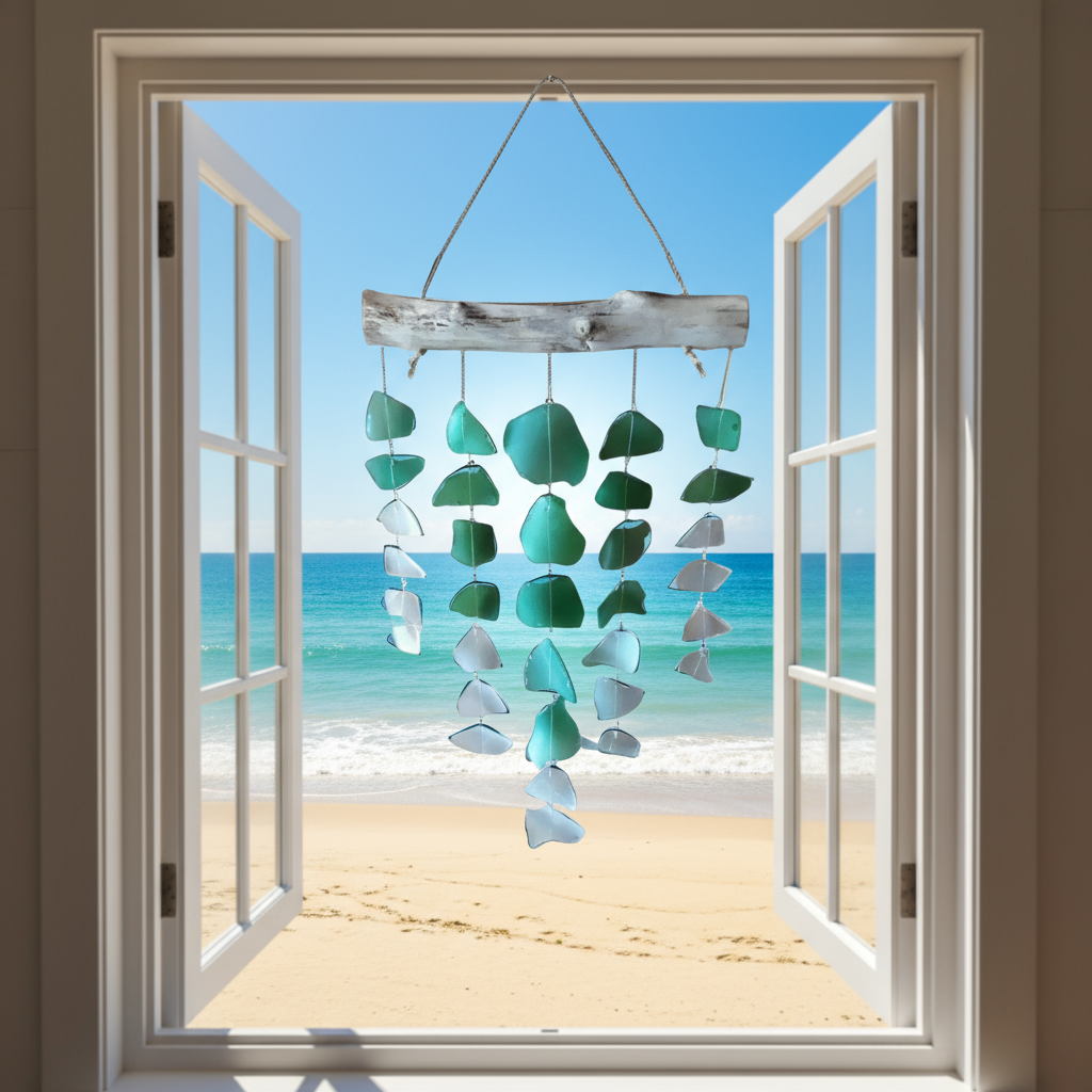 Seaglass Wind Chime Green