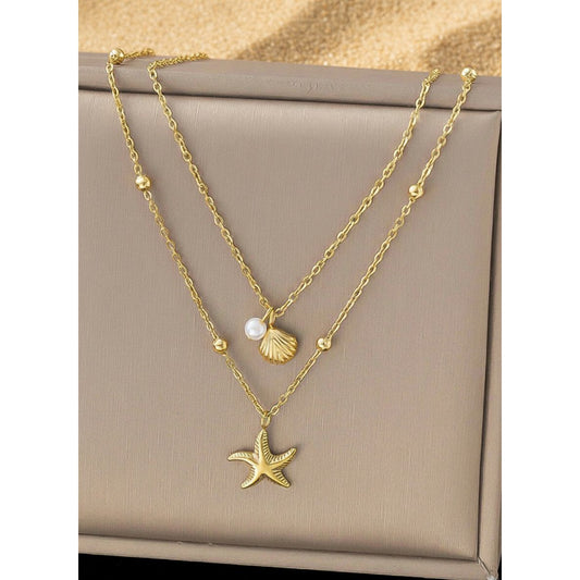 Waterproof Starfish 18K Gold Plated Necklace