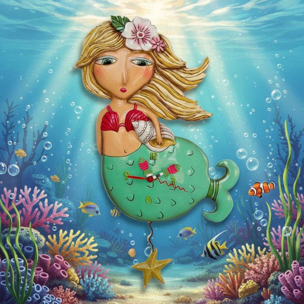 "Shelley Mermaid" clock