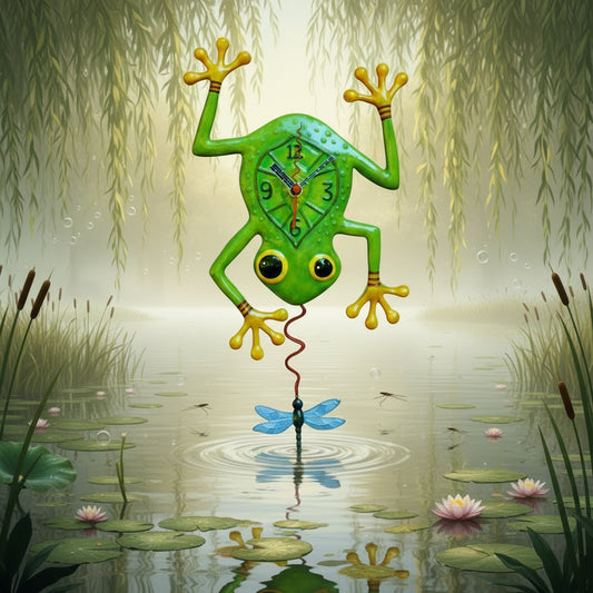 "Blue Dragon Frog" clock