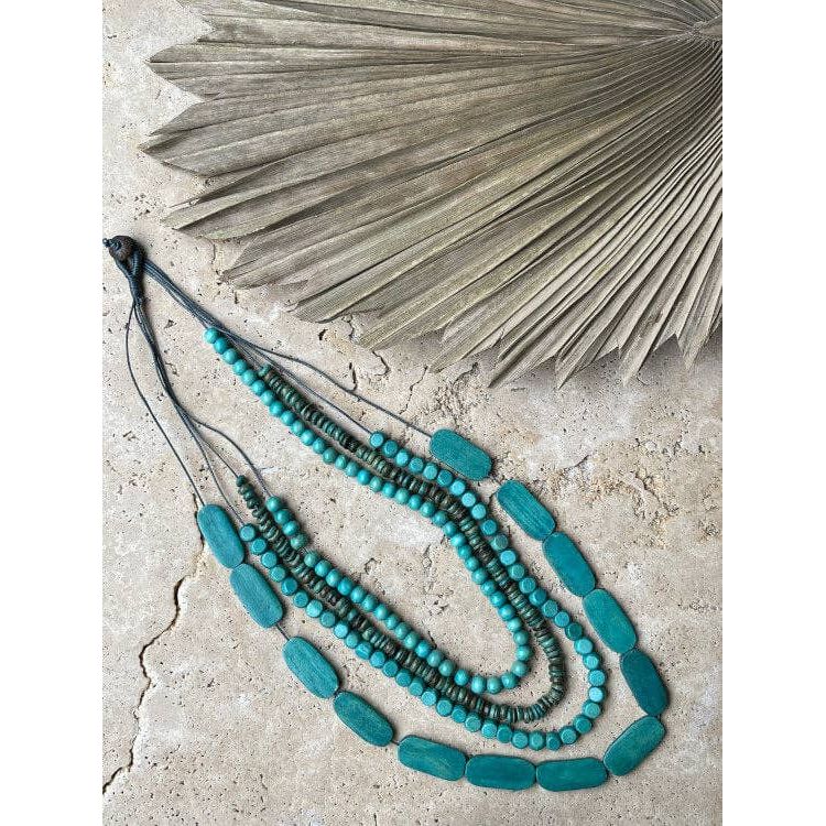 Timber Bead Necklace - Hanalei - Sea Mist