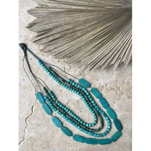 Timber Bead Necklace - Hanalei - Sea Mist