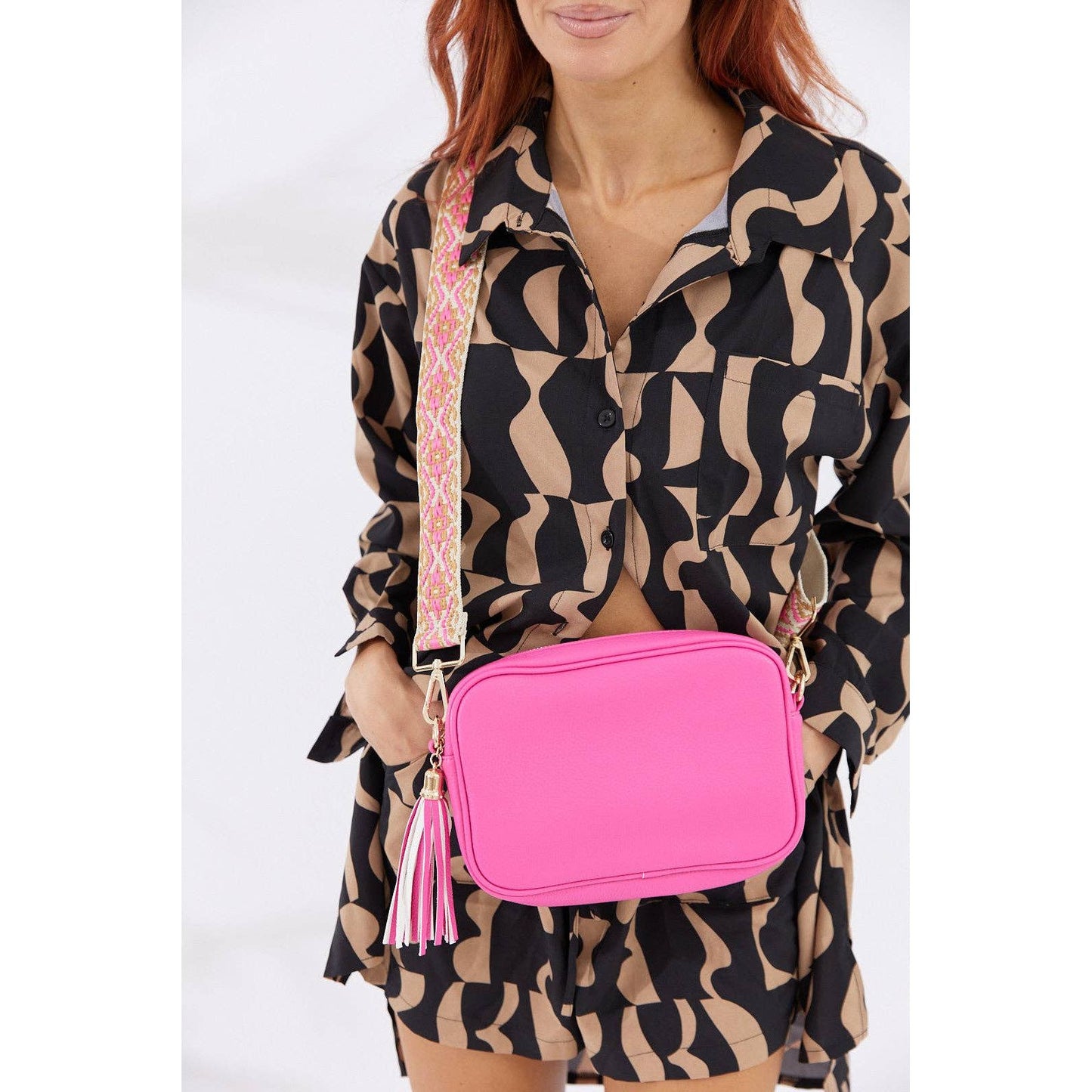 Vegan PU Leather Miami Crossbody - Bubblegum