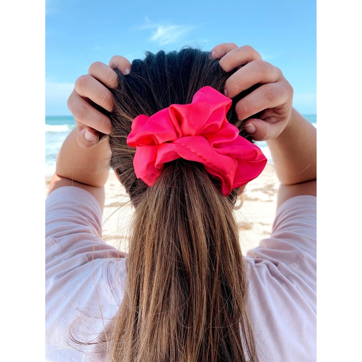 Beyond Scrunchies - WATERMELON - Mulberry Silk Scrunchie