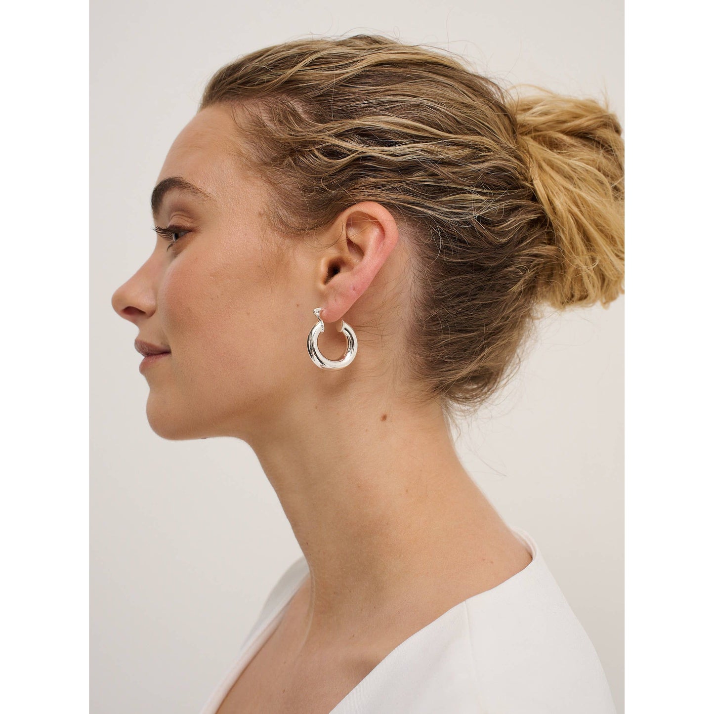 Waterproof Sterling Silver Plated Hoop Earrings