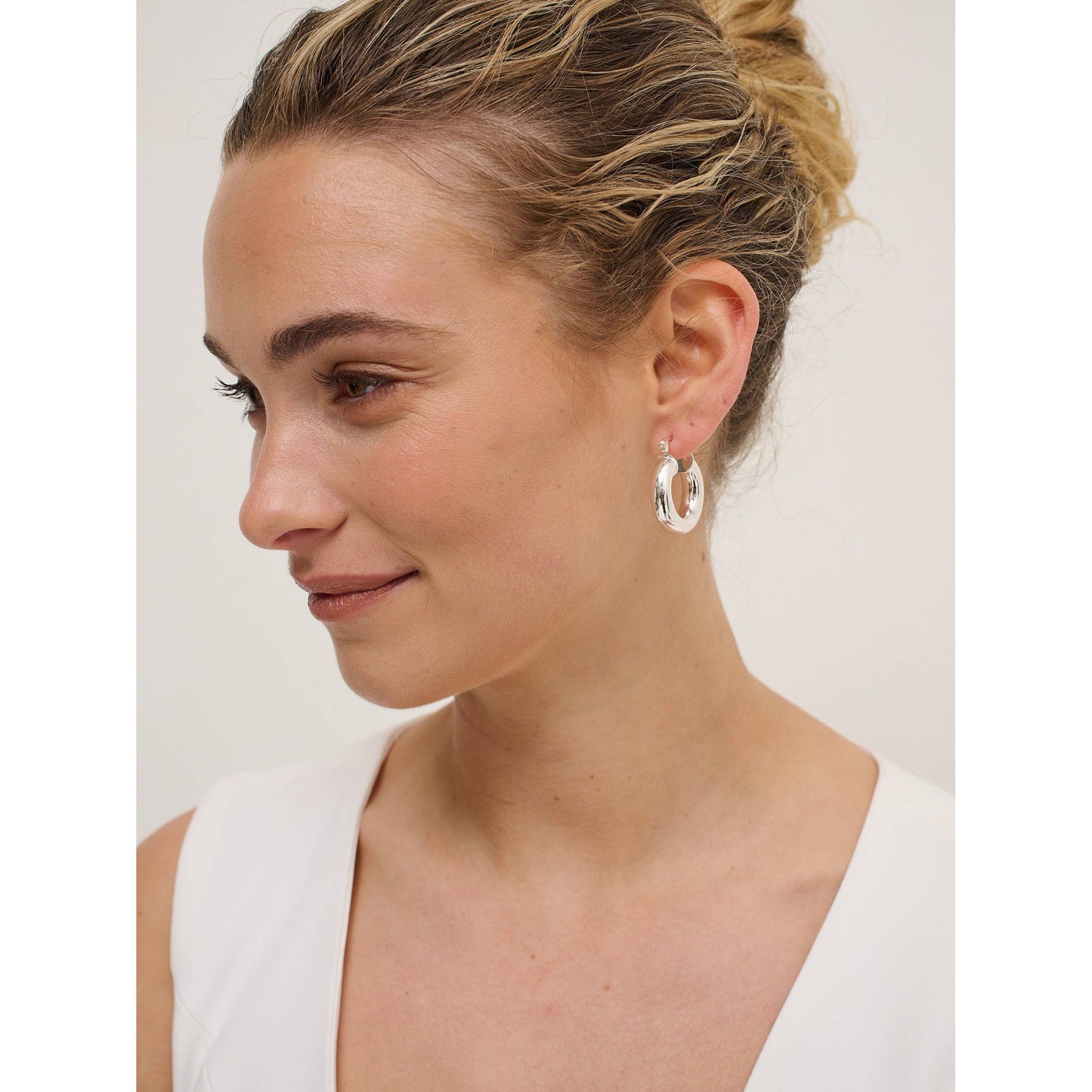 Waterproof Sterling Silver Plated Hoop Earrings