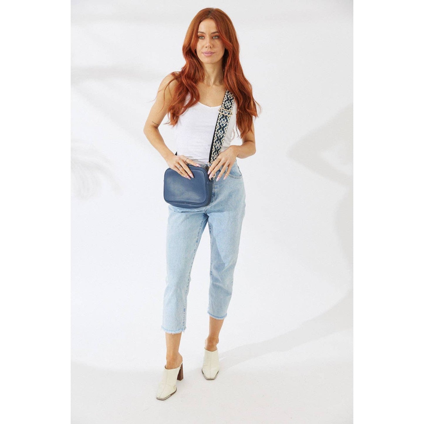 Vegan PU Leather Miami Crossbody - Navy