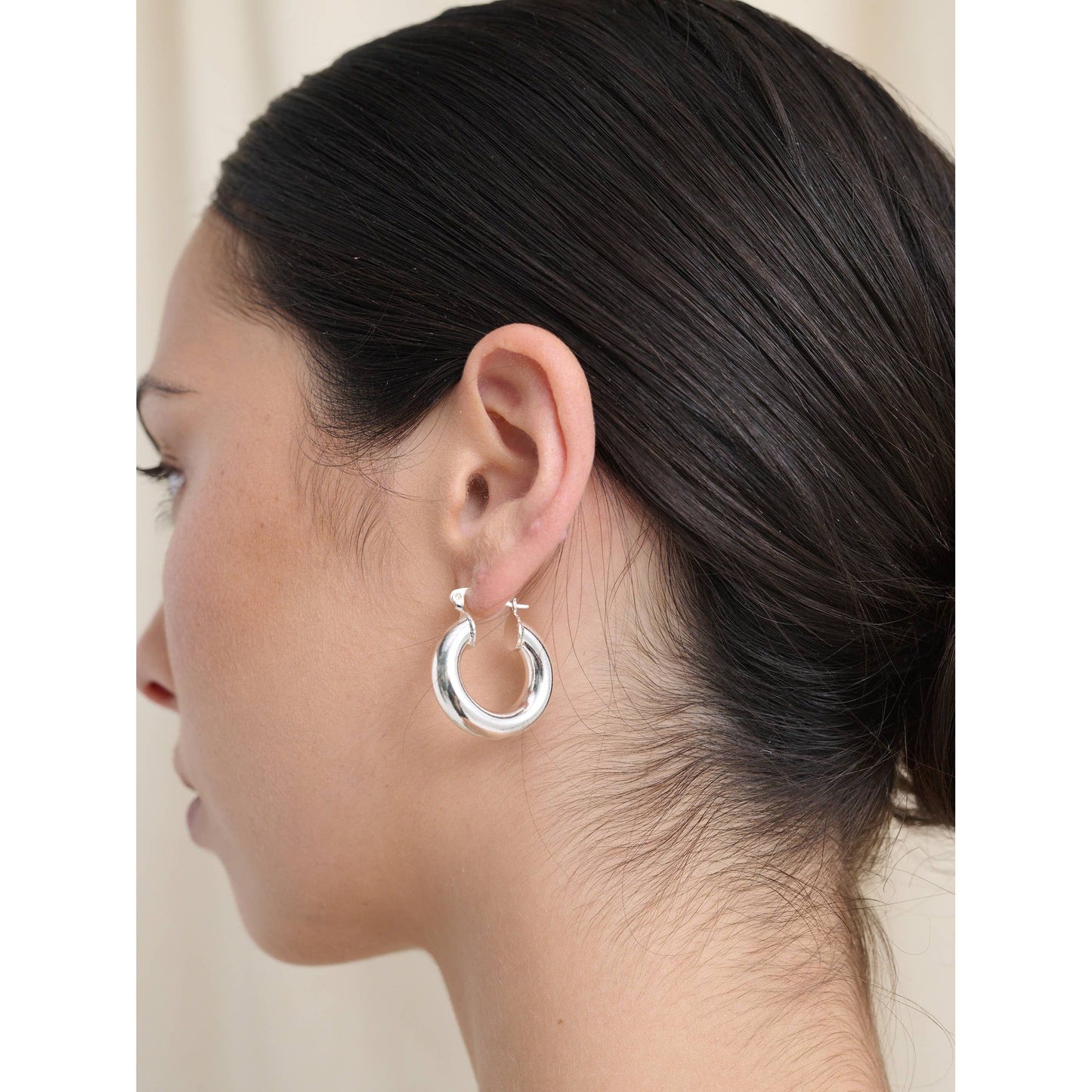 Waterproof Sterling Silver Plated Hoop Earrings