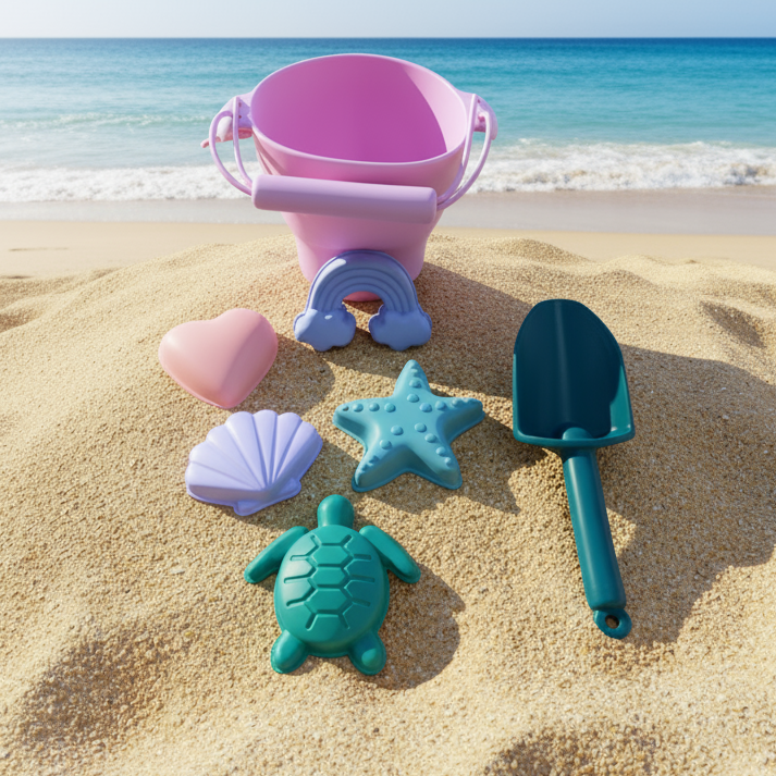 Silicone Classic Beach Bucket: Musk