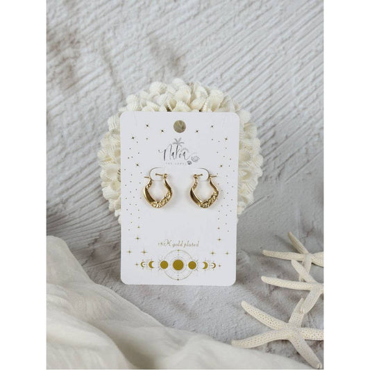 Waterproof 18K Gold Plated Stainless Steel Earrings - Vintage Hoop