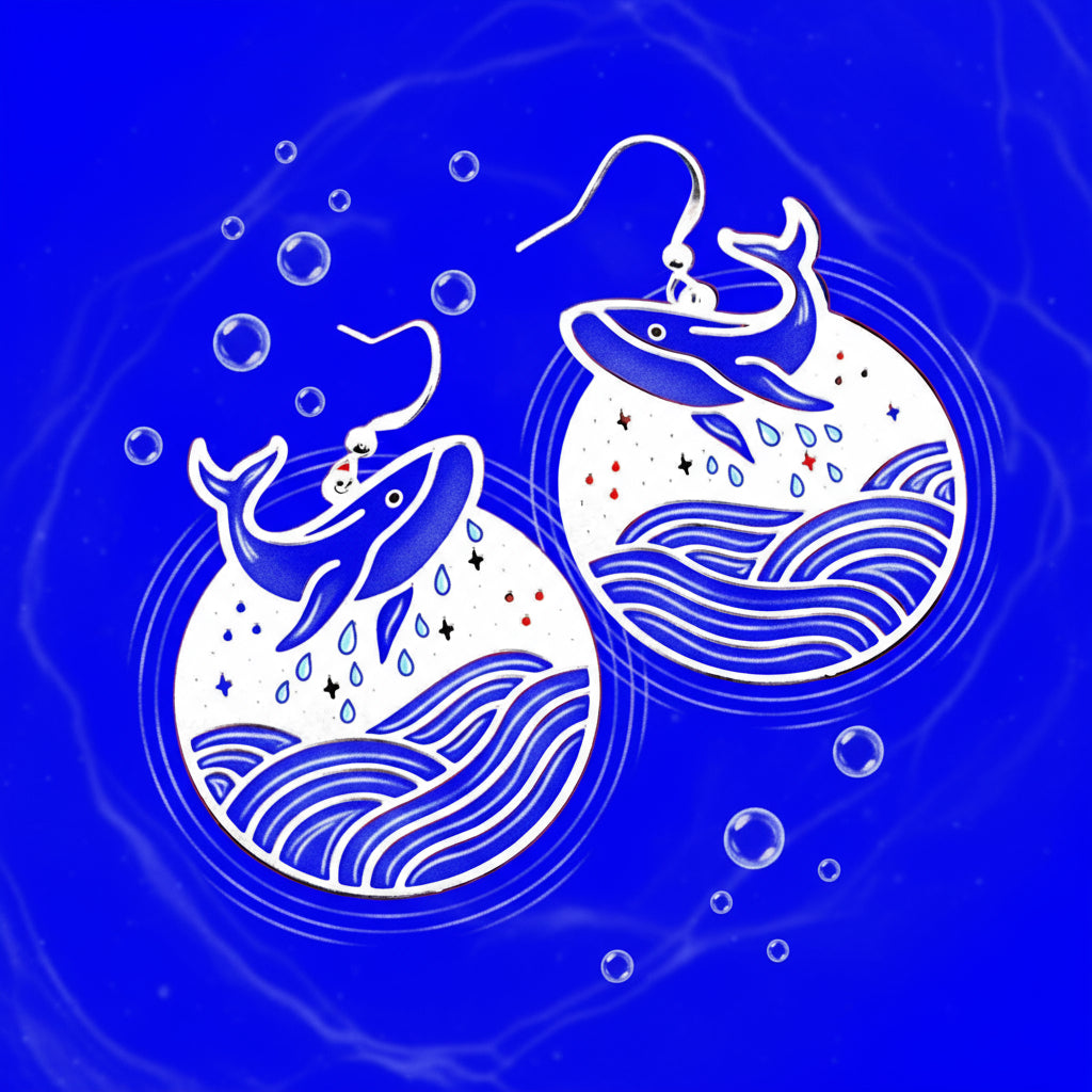 Ocean Adventure Whale Stainless Steel Earrings