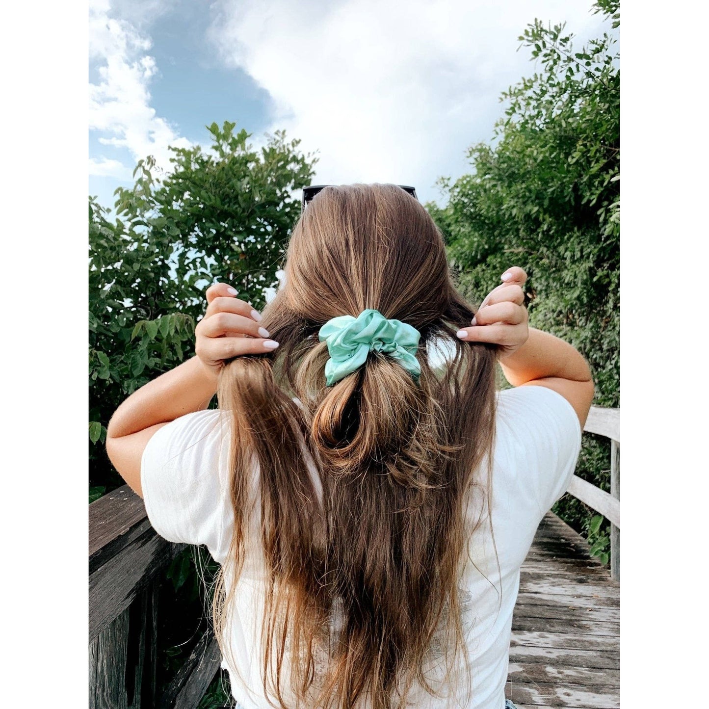 Beyond Scrunchies - SEA FOAM - Mulberry Silk Scrunchie