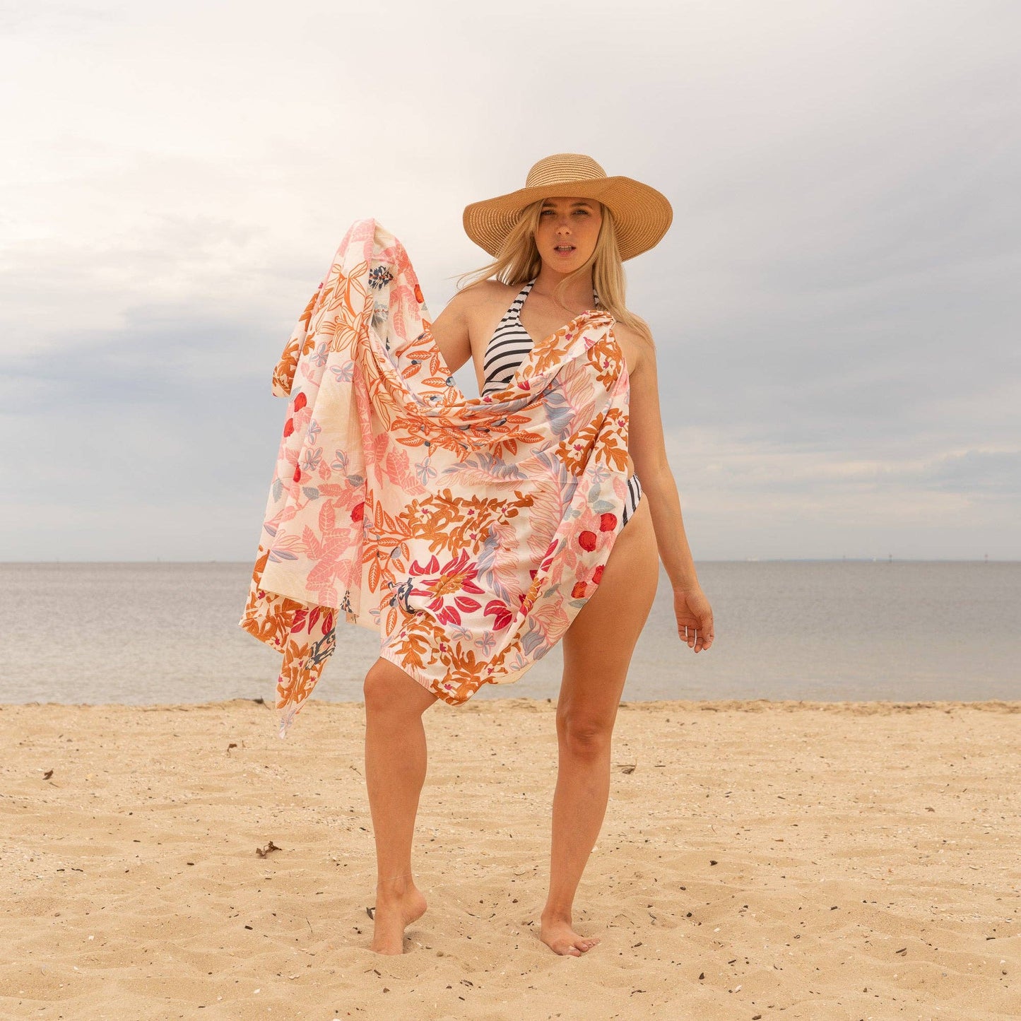 White Cherry Monkey Sarong