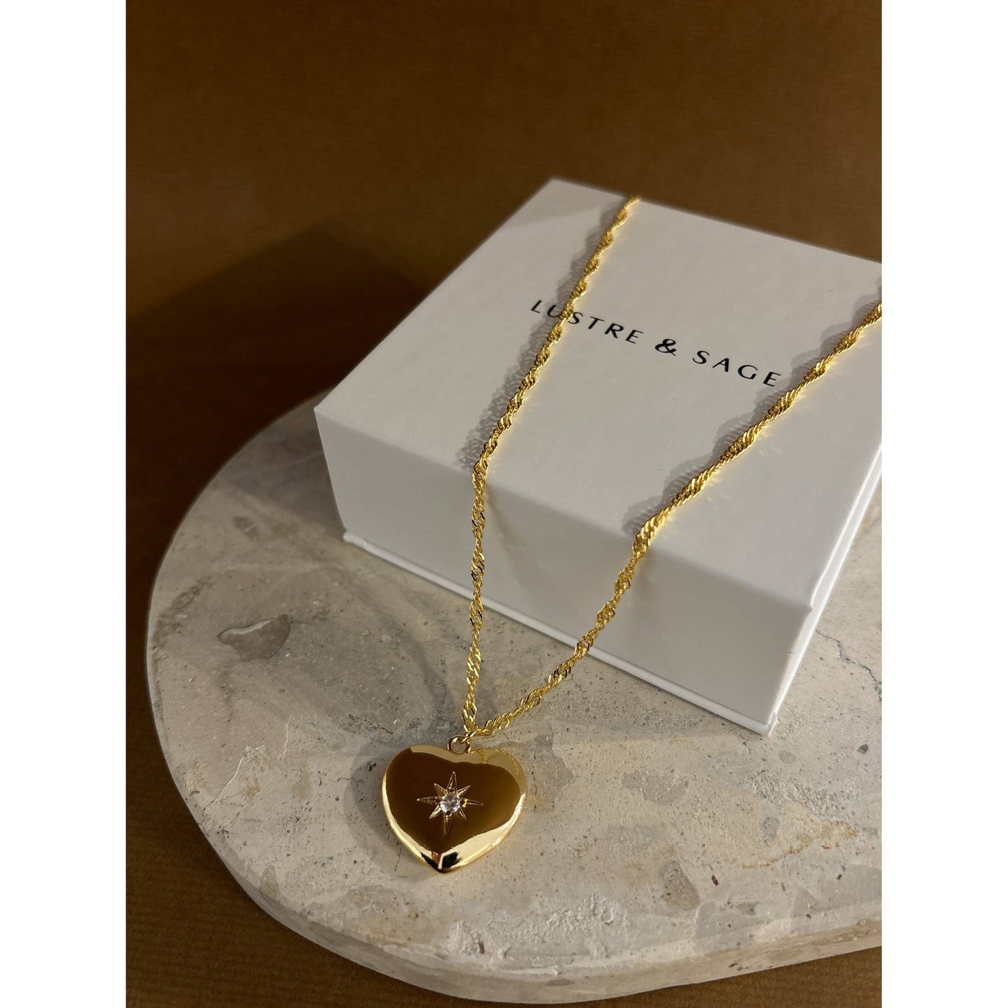 Waterproof Heart 18K Gold Plated Necklace