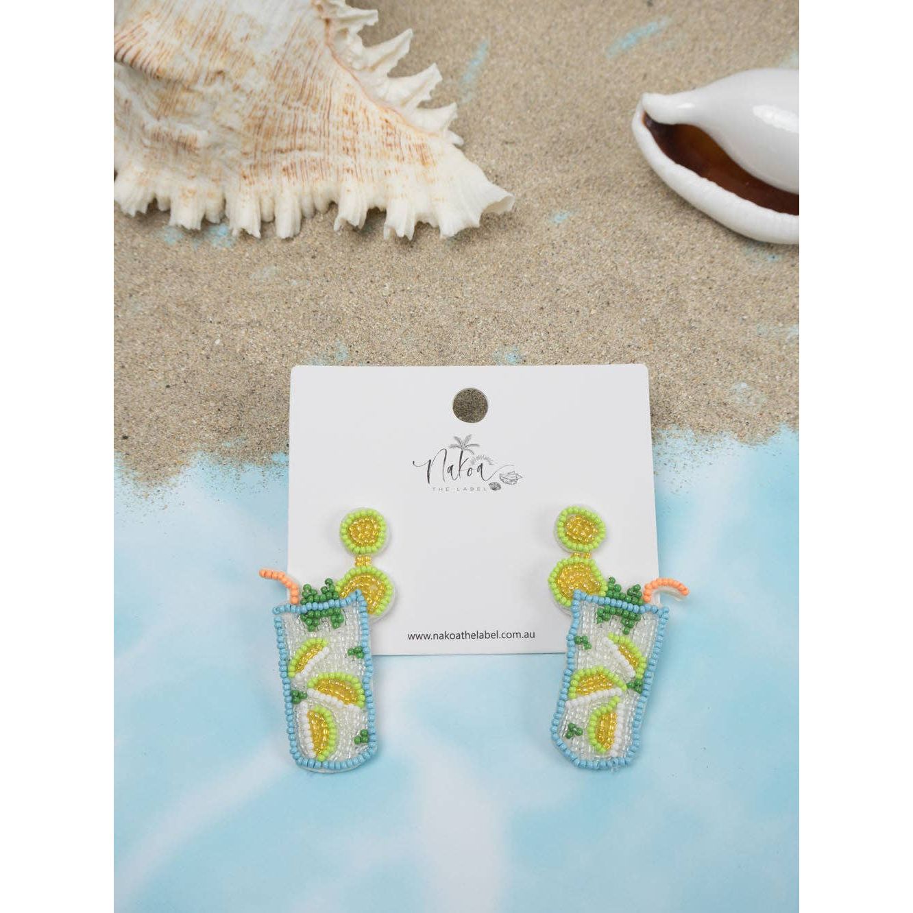 Cocktail Beaded Earrings - Mojito